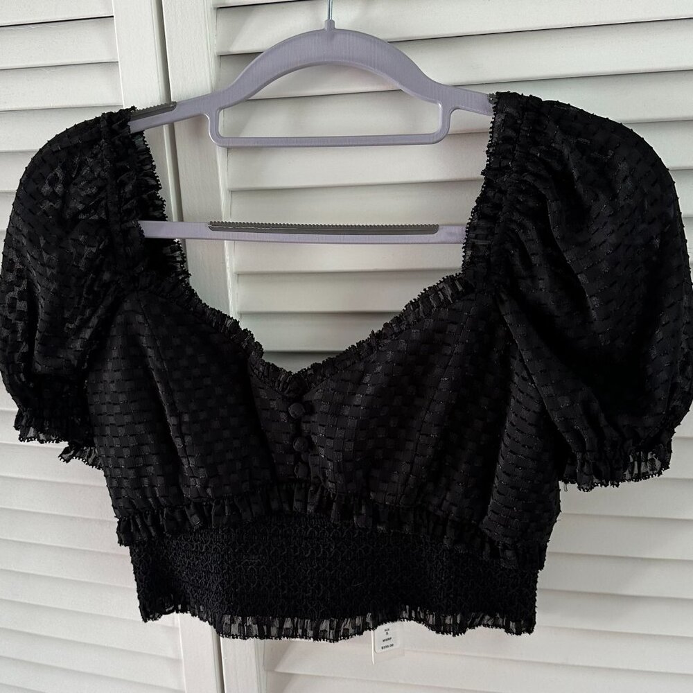 Alice and Olivia NWT black zipper back crop top